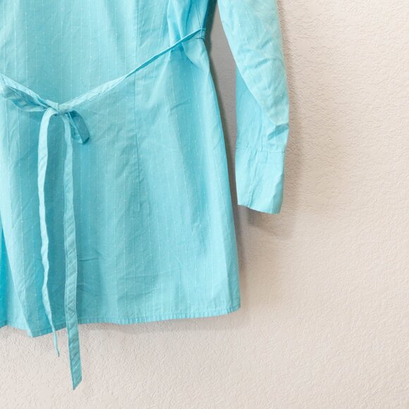 Motherhood Maternity L Blue Wrap Tie Back 3/4 Sleeve Cotton Top - Picture 11 of 12